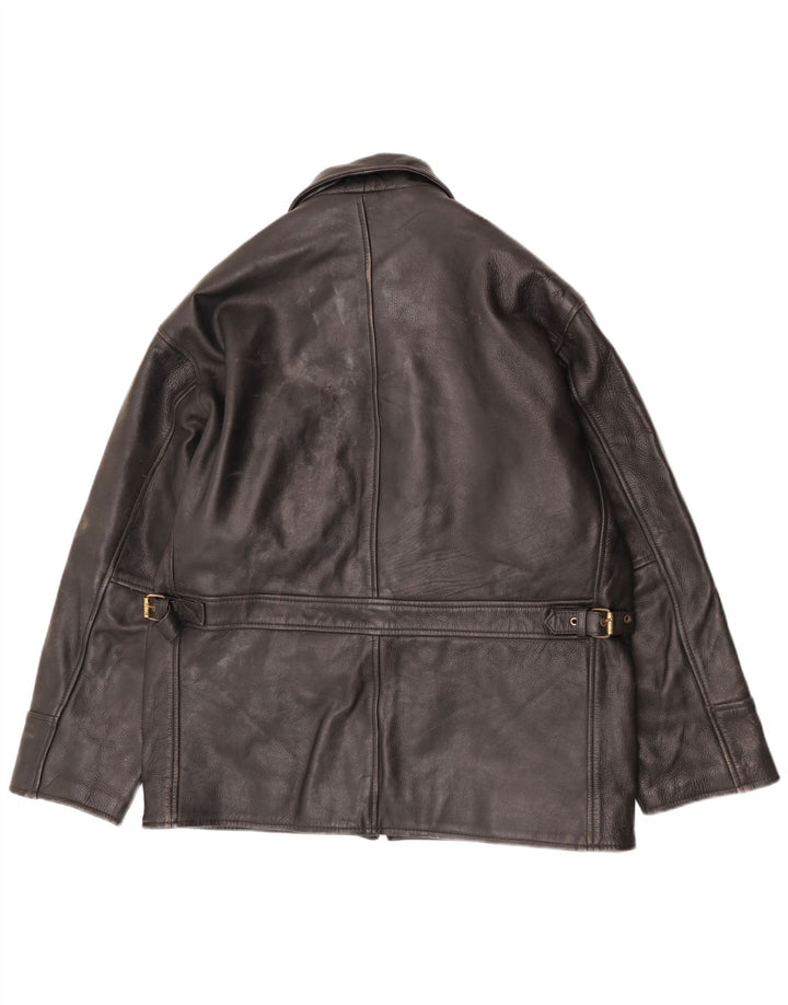 Vintage Mens Leather Jacket UK 42 XL Black Leather