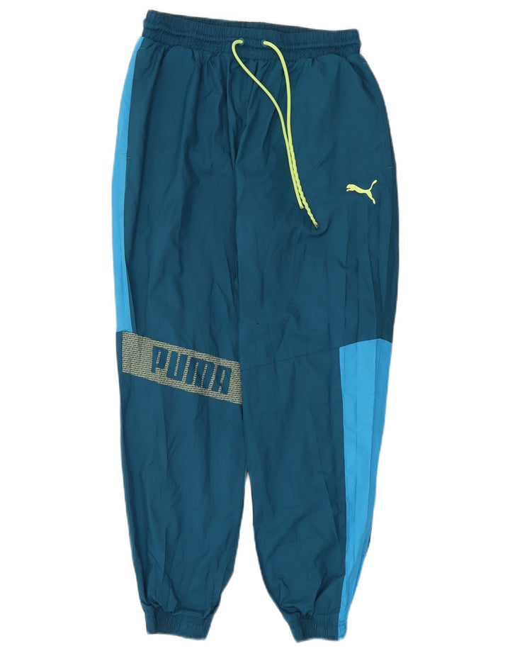Adidas Mens Graphic Tracksuit Trousers Joggers Medium Blue Colourblock