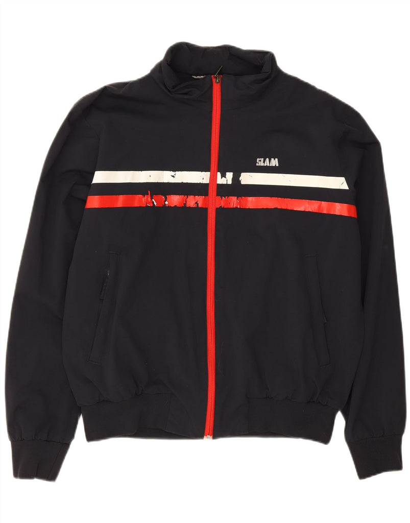 SLAM Mens Tracksuit Top Jacket XL Black Nylon Vintage Slam and Second-Hand Slam from Messina Hembry 