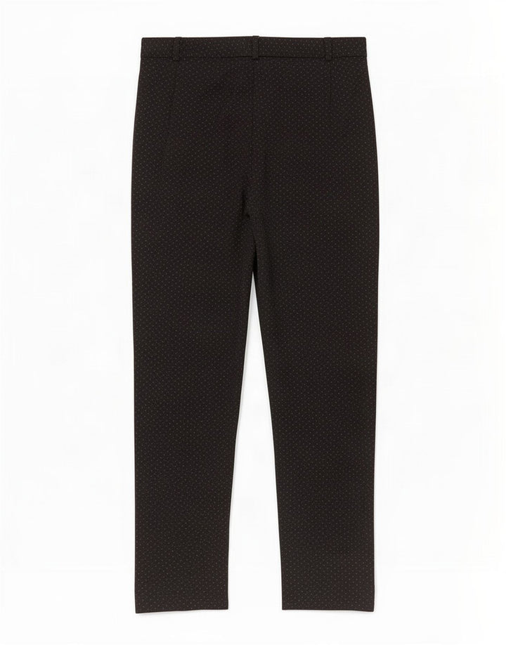 Marks & Spencer Womens Cropped Trousers UK 12 Medium W30 L27 Black Spotted