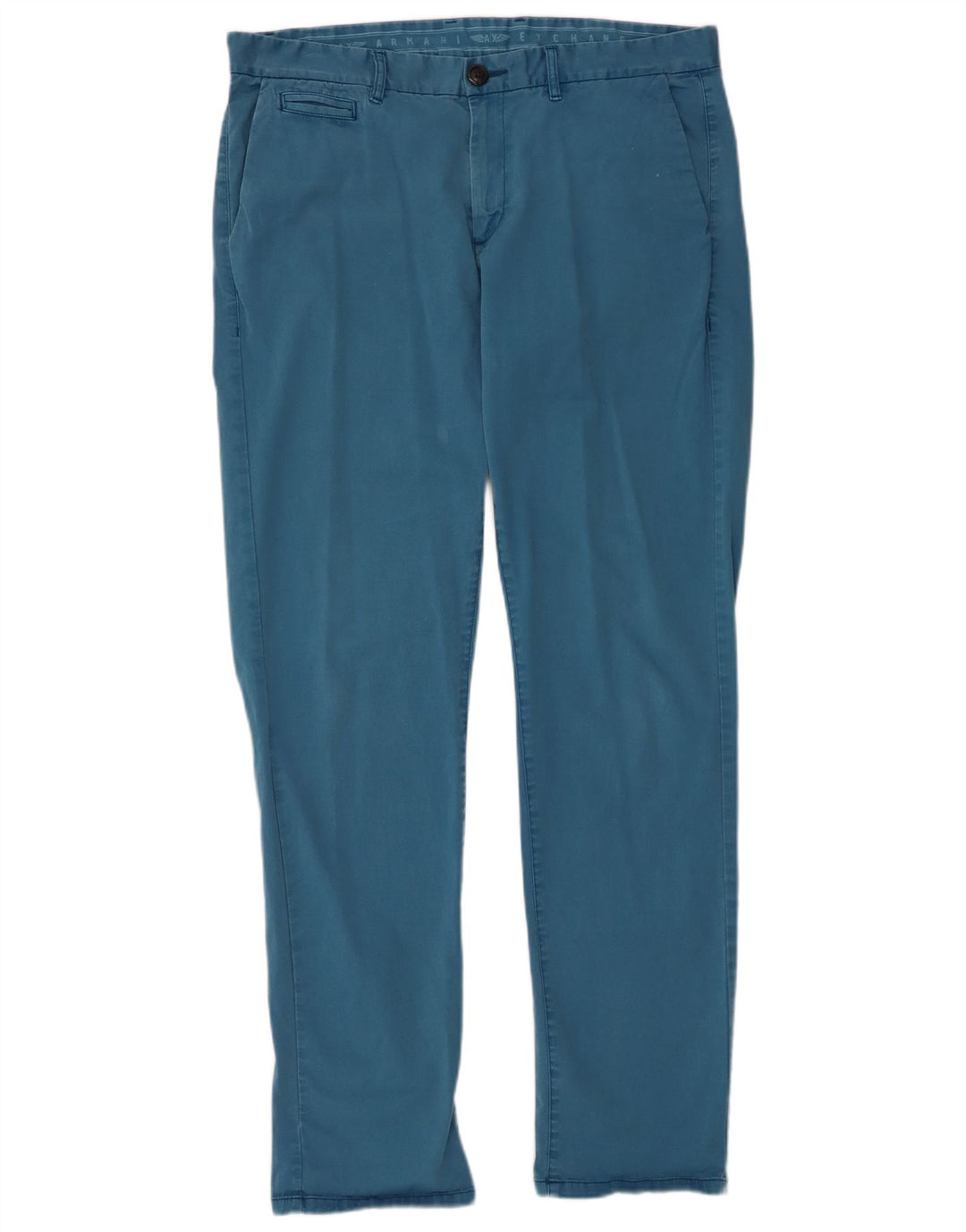 ARMANI EXCHANGE Mens Slim Chino Trousers W34 L32 Blue Cotton