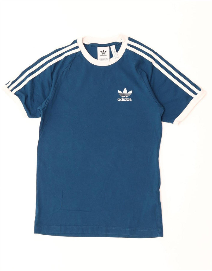 Adidas Mens T-Shirt Top XS Blue Cotton