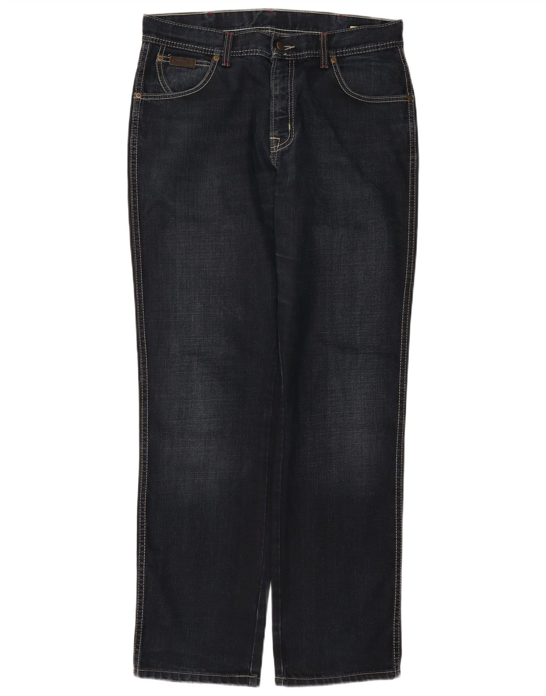 Wrangler Mens Texas Straight Jeans W35 L32 Navy Blue Cotton