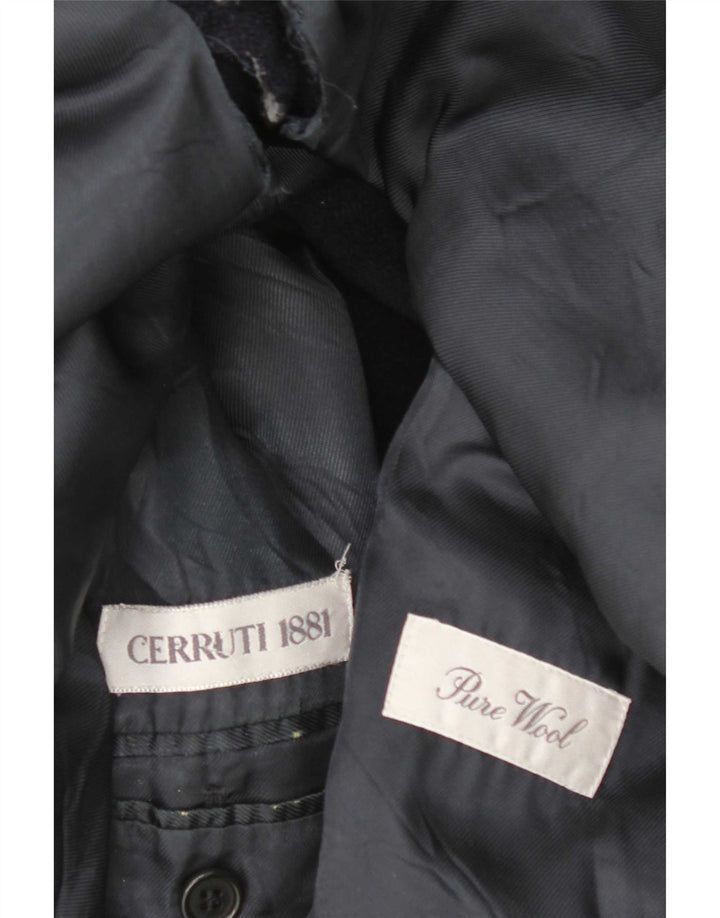 Cerruti 1881 Mens Overcoat UK 38 Medium Navy Blue Virgin Wool