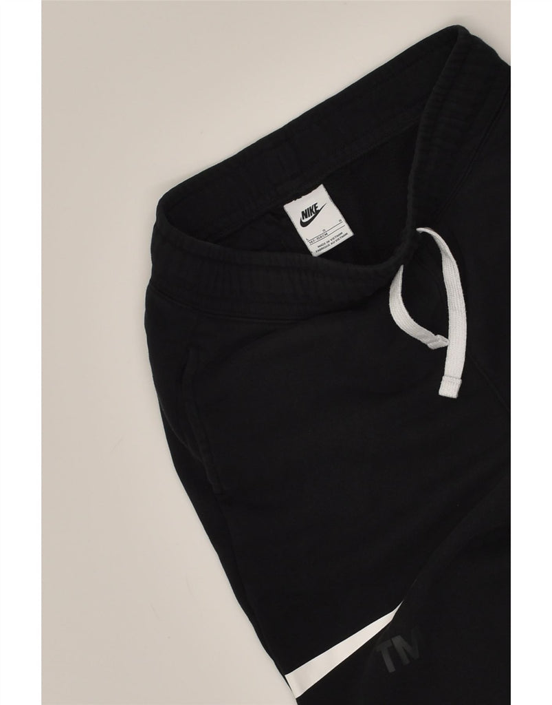 NIKE Boys Swoosh Tracksuit Trousers Joggers 12-13 Years Large Black Cotton | Vintage Nike | Thrift | Second-Hand Nike | Used Clothing | Messina Hembry 