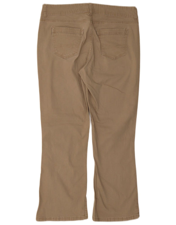 Lee Womens Riders Crop Bootcut Jeans US 14 XL W32 L26 Beige Cotton