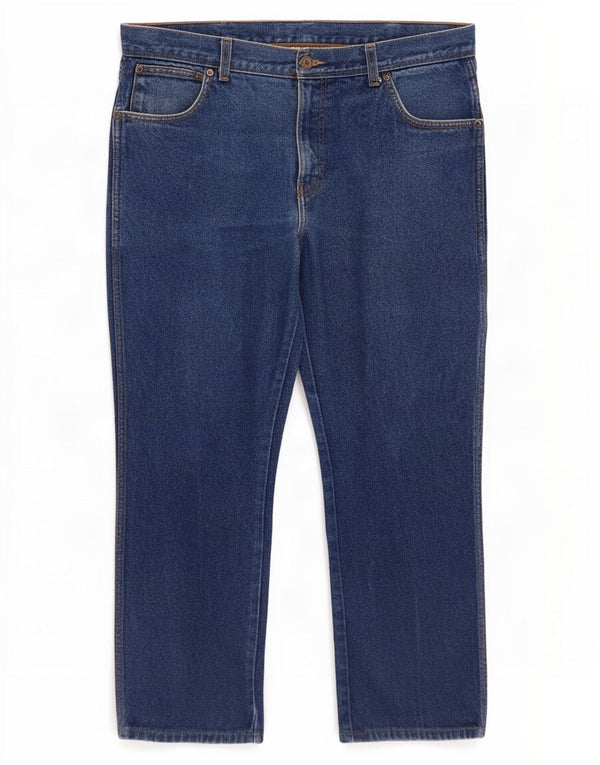 Wrangler Mens Regular Fit Straight Jeans W36 L30 Blue Cotton