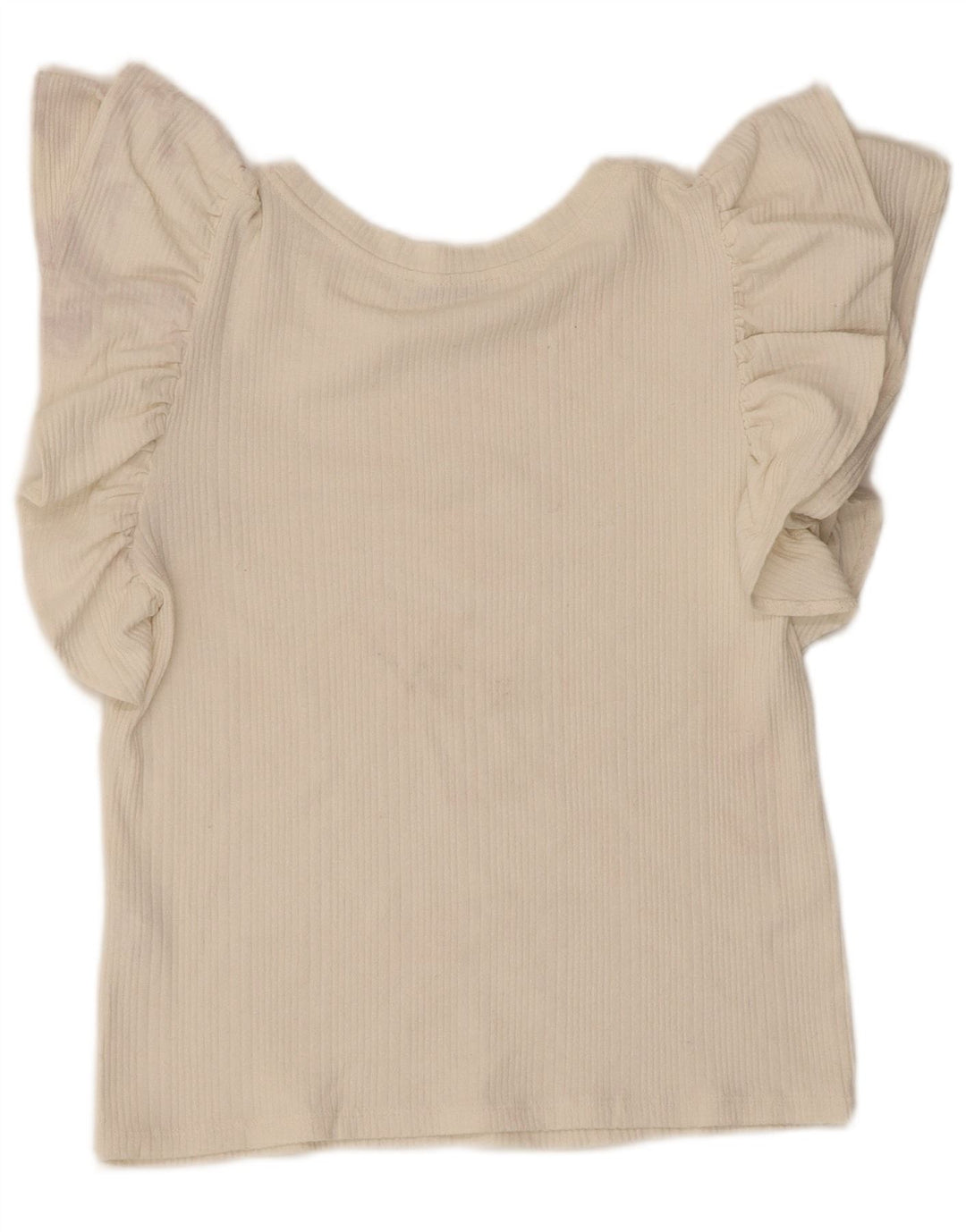 Zara Womens Crop Blouse Top UK 14 Large Off White Polyester