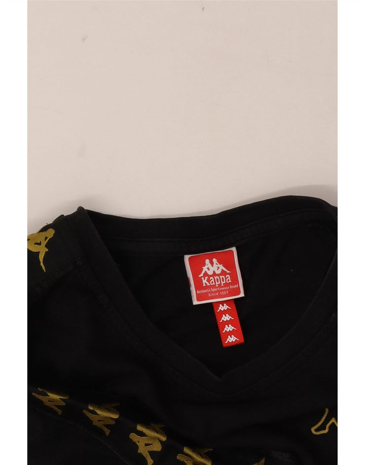 Kappa Mens Graphic T-Shirt Top Medium Black