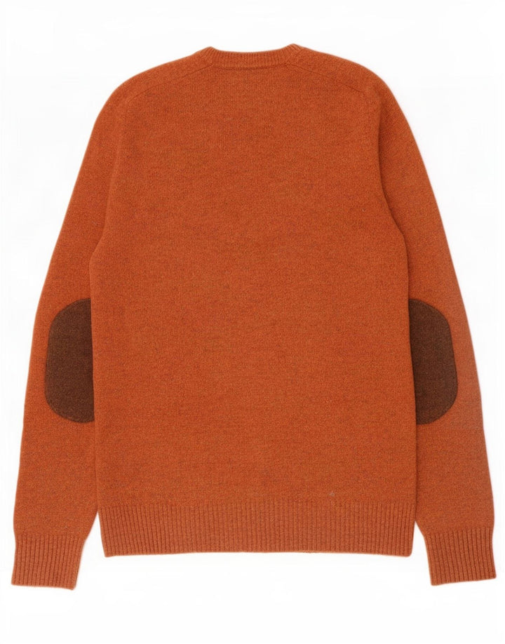 Gap Mens Crew Neck Jumper Sweater Large Brown Lambswool