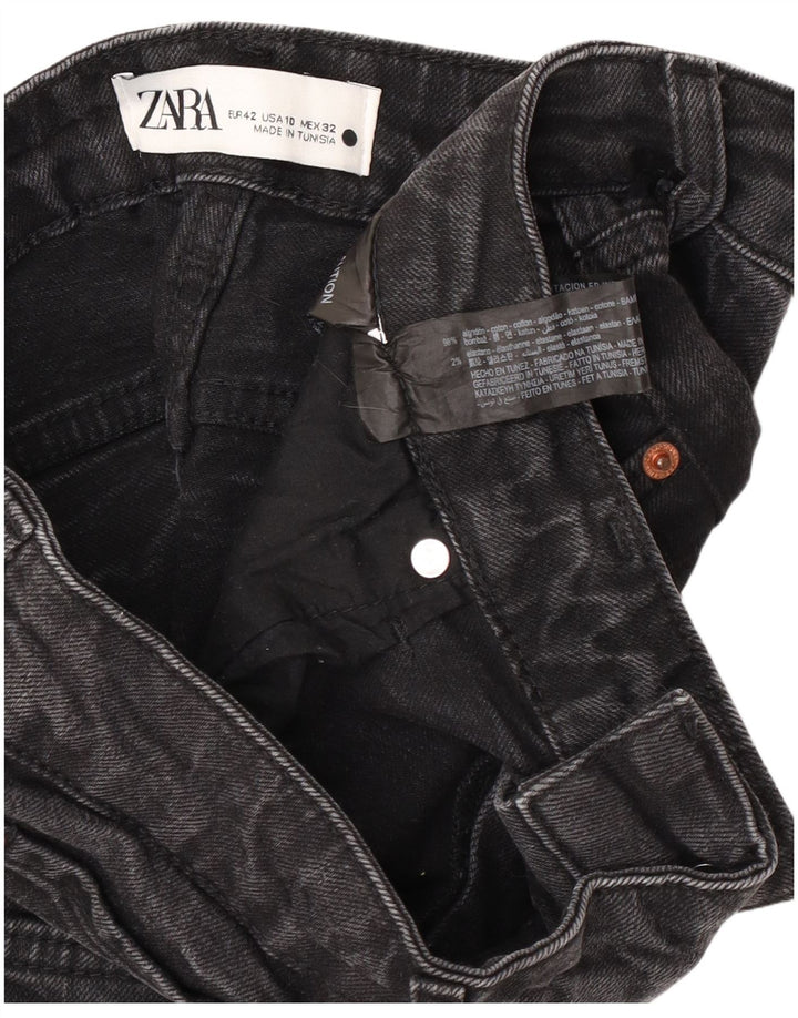Zara Womens Cropped Jeans EU 42 Large W32 L25 Black Cotton