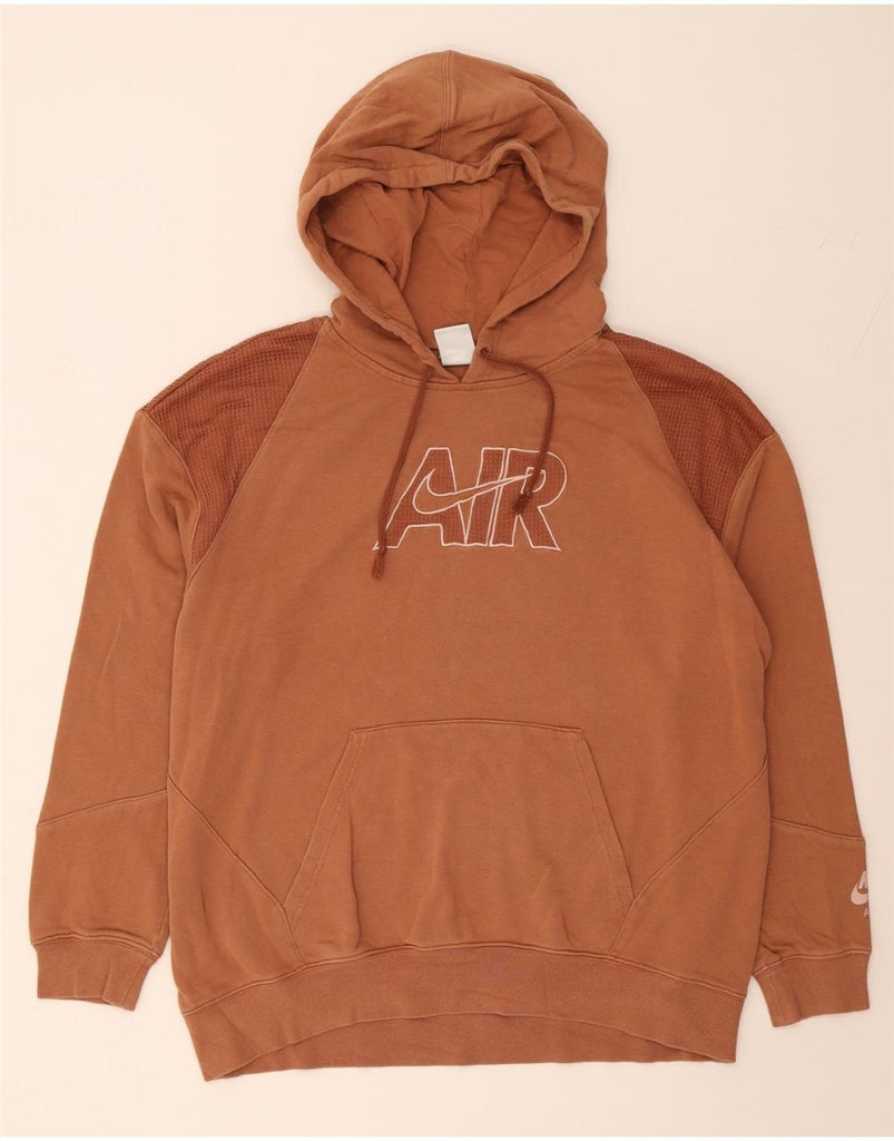 NIKE Mens Graphic Hoodie Jumper Small Brown Cotton Vintage Nike and Second-Hand Nike from Messina Hembry 