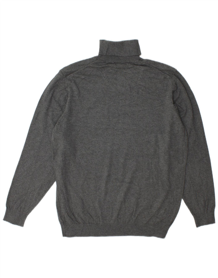 Zara Womens Roll Neck Jumper Sweater UK 16 Large Grey Viscose
