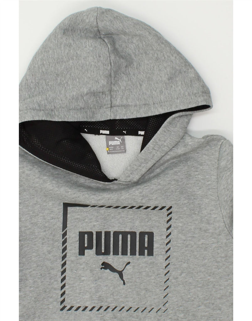 PUMA Boys Graphic Hoodie Jumper 11-12 Years Grey Cotton | Vintage Puma | Thrift | Second-Hand Puma | Used Clothing | Messina Hembry 