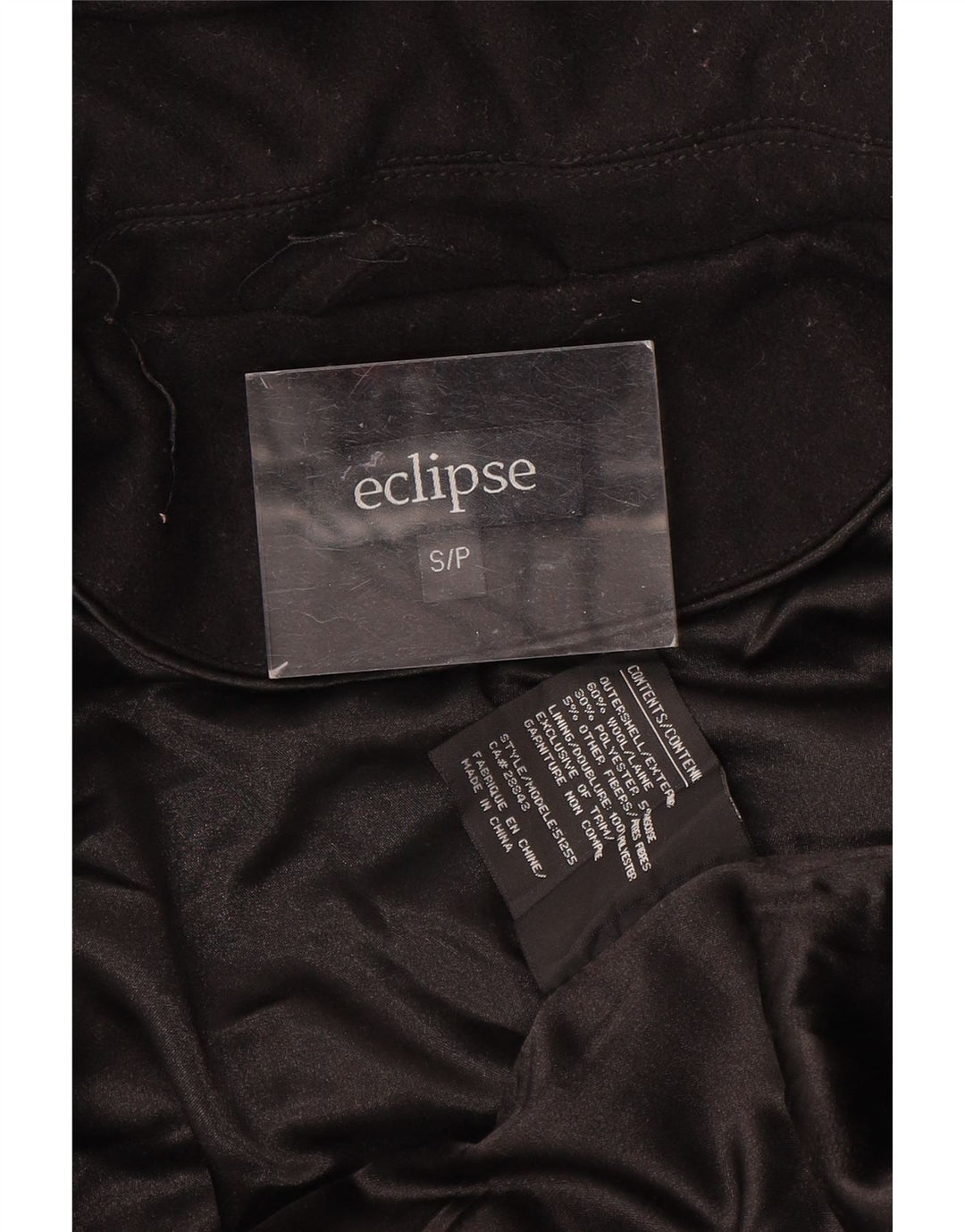 Eclipse Womens Hooded Duffle Coat UK 10 Small Black Wool
