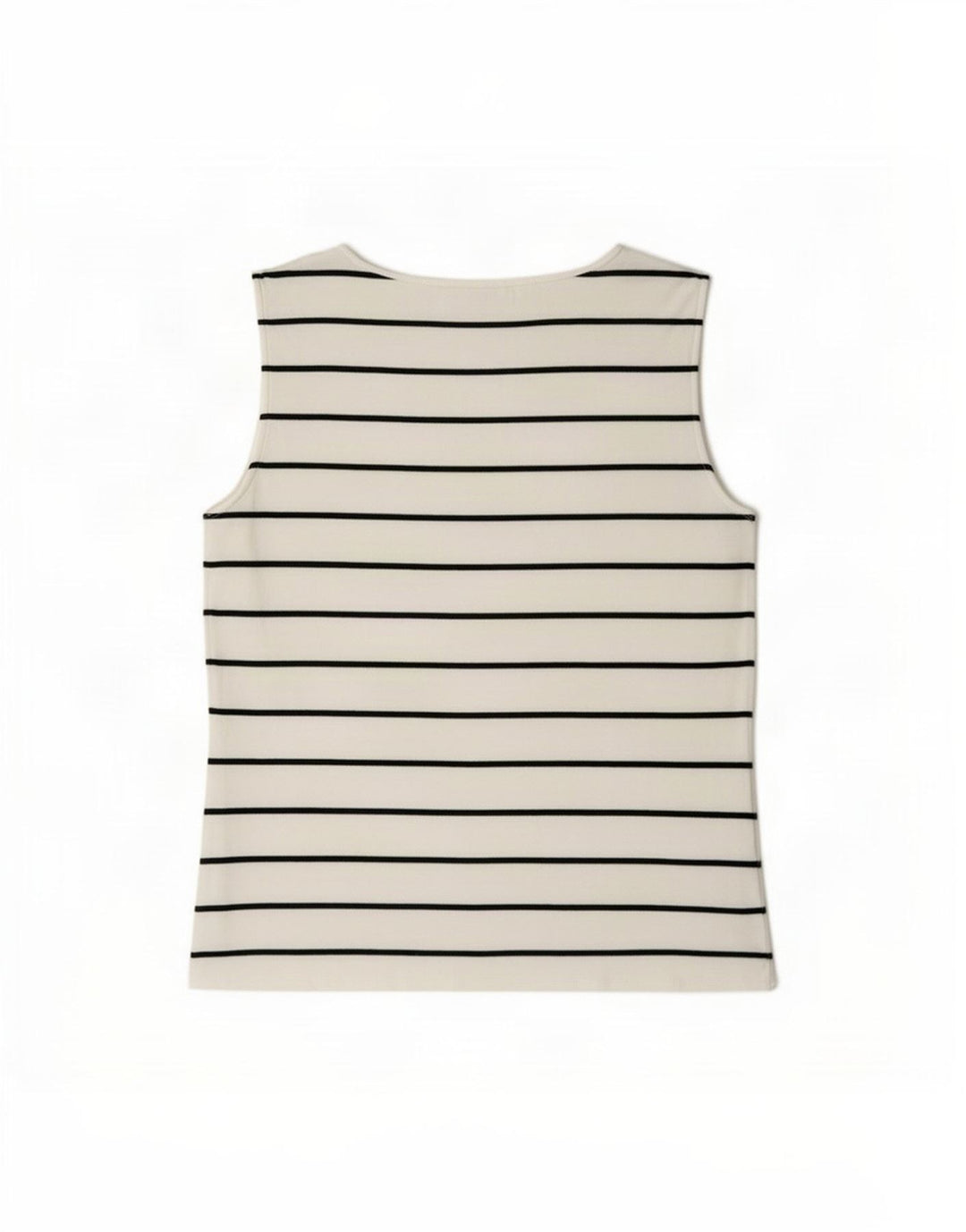 Belfe Womens Vest Top UK 12 Medium White Striped Cotton
