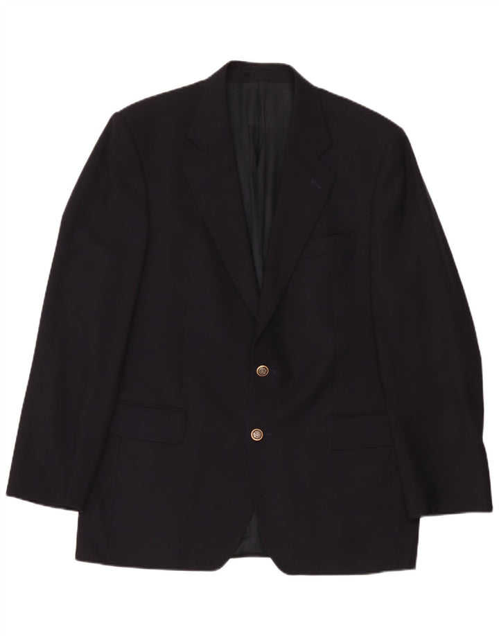 Magee Mens 2 Button Blazer Jacket UK 42 XL Navy Blue New Wool