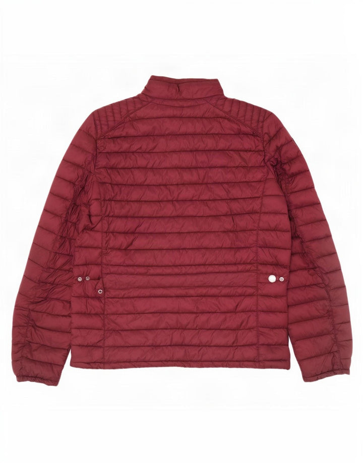 Fynch Hatton Mens Casual Fit Padded Jacket UK 38 Medium Burgundy Nylon