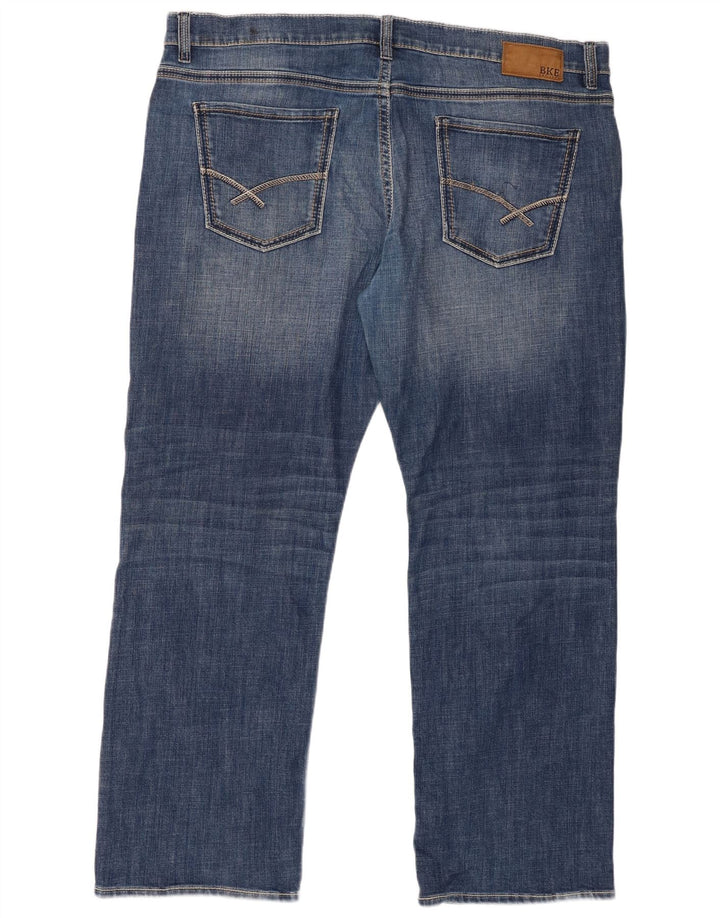 BKE Mens Seth Straight Jeans W42 L32 Blue Cotton