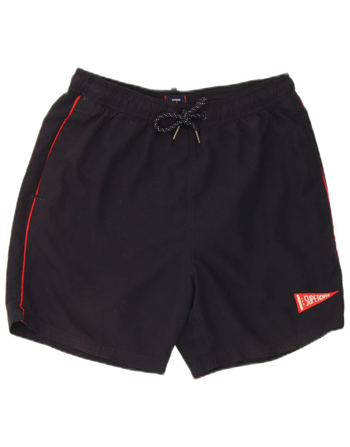 Superdry Mens Sport Shorts Large Black Polyester