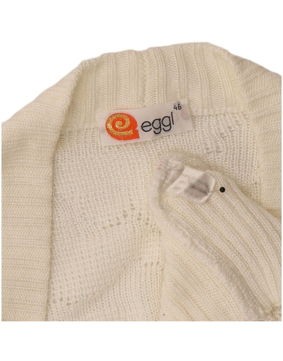 Vintage Womens Cardigan Sweater IT 46 Large White Acrylic