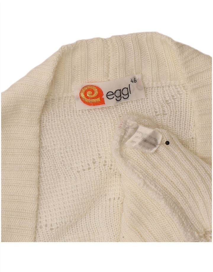 Vintage Womens Cardigan Sweater IT 46 Large White Acrylic