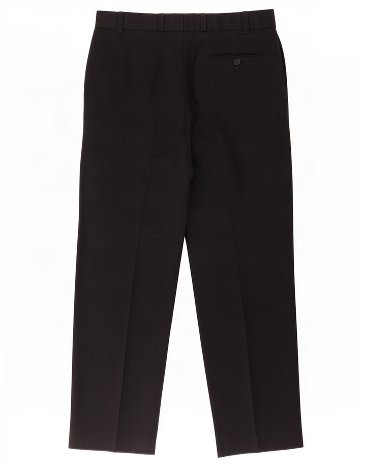 Marks & Spencer Mens Pegged Suit Trousers W36 L31 Navy Blue Polyester