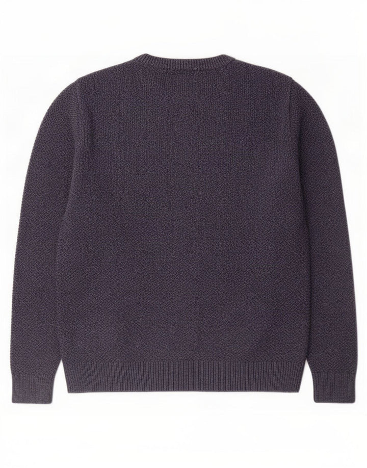 Marks & Spencer Mens Crew Neck Jumper Sweater Medium Navy Blue Cotton