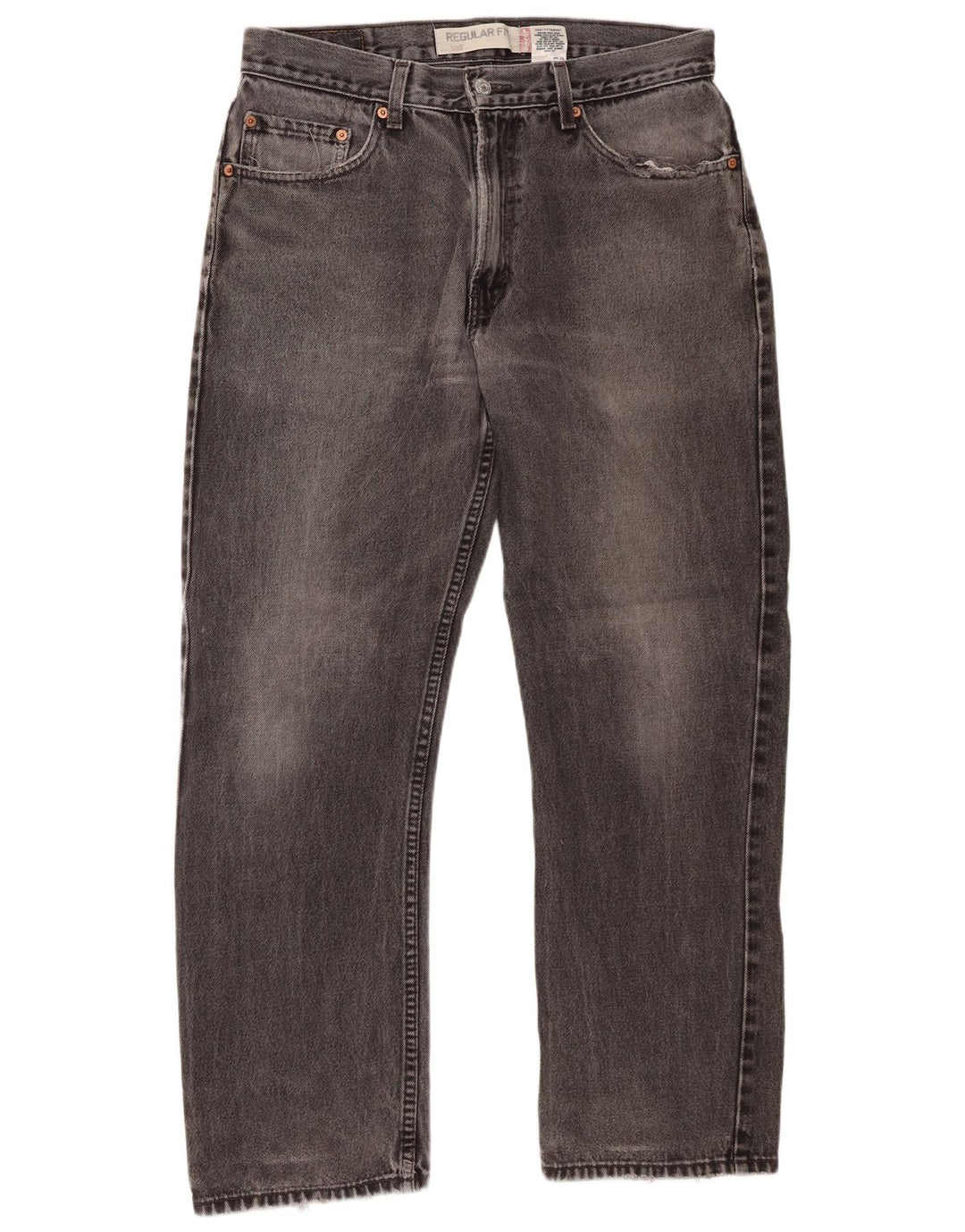 Levi's Mens 505 Regular Fit Straight Jeans W33 L30 Grey Cotton