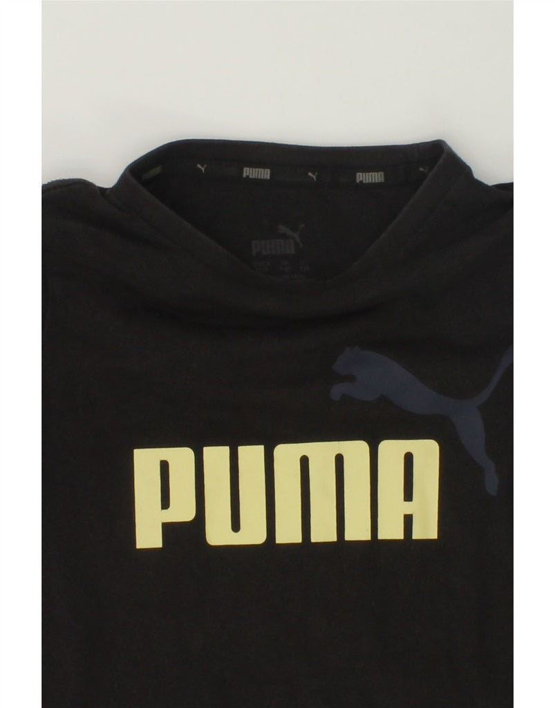 PUMA Boys Graphic T-Shirt Top 7-8 Years Black Cotton | Vintage Puma | Thrift | Second-Hand Puma | Used Clothing | Messina Hembry 