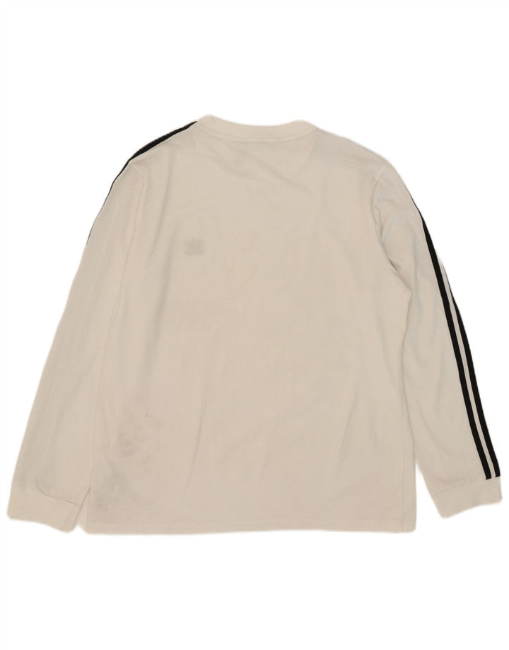 Adidas Womens Top Long Sleeve UK 20 2XL White Cotton
