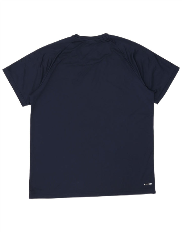 Adidas Mens Aeroready T-Shirt Top XL Navy Blue Polyester