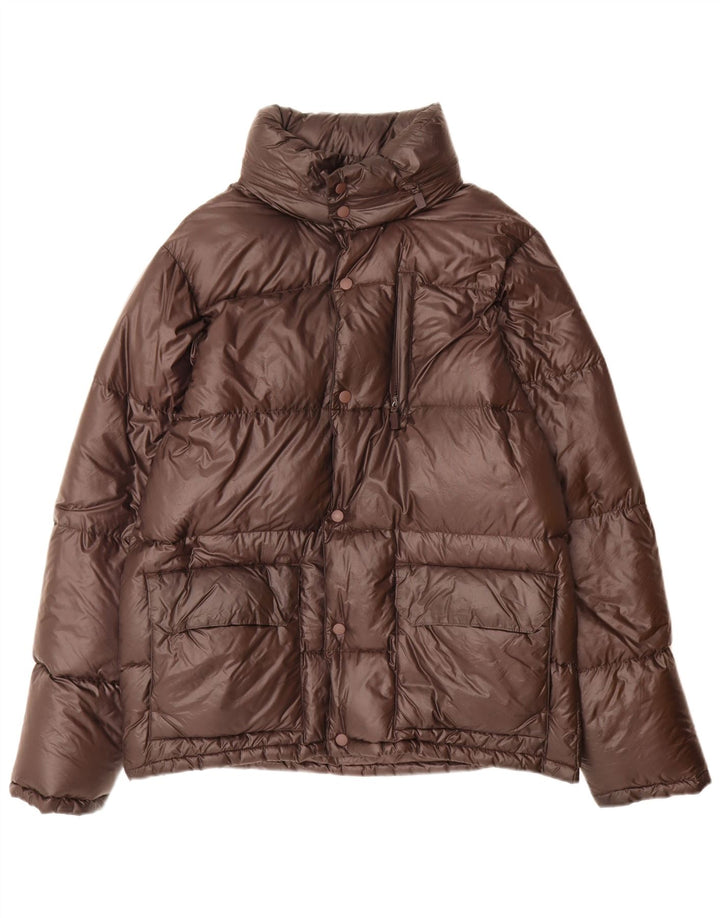 Aspesi Mens Hooded Padded Jacket UK 38 Medium Brown Nylon