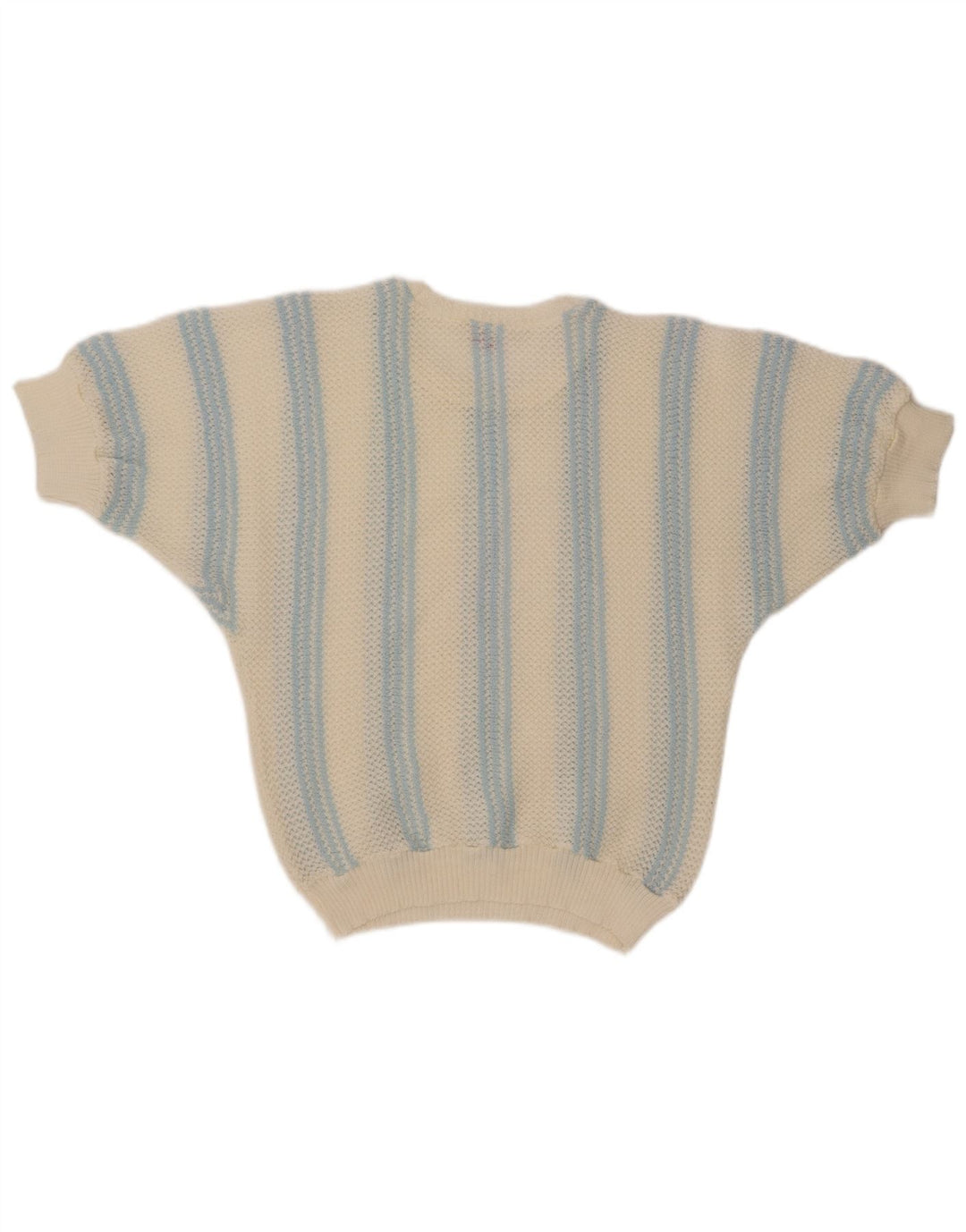 VINTAGE Womens Boat Neck Jumper Sweater UK 12 Medium Off White Striped