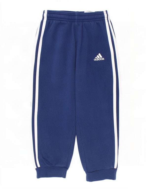 Adidas Boys Tracksuit Trousers Joggers 3-4 Years Blue Cotton
