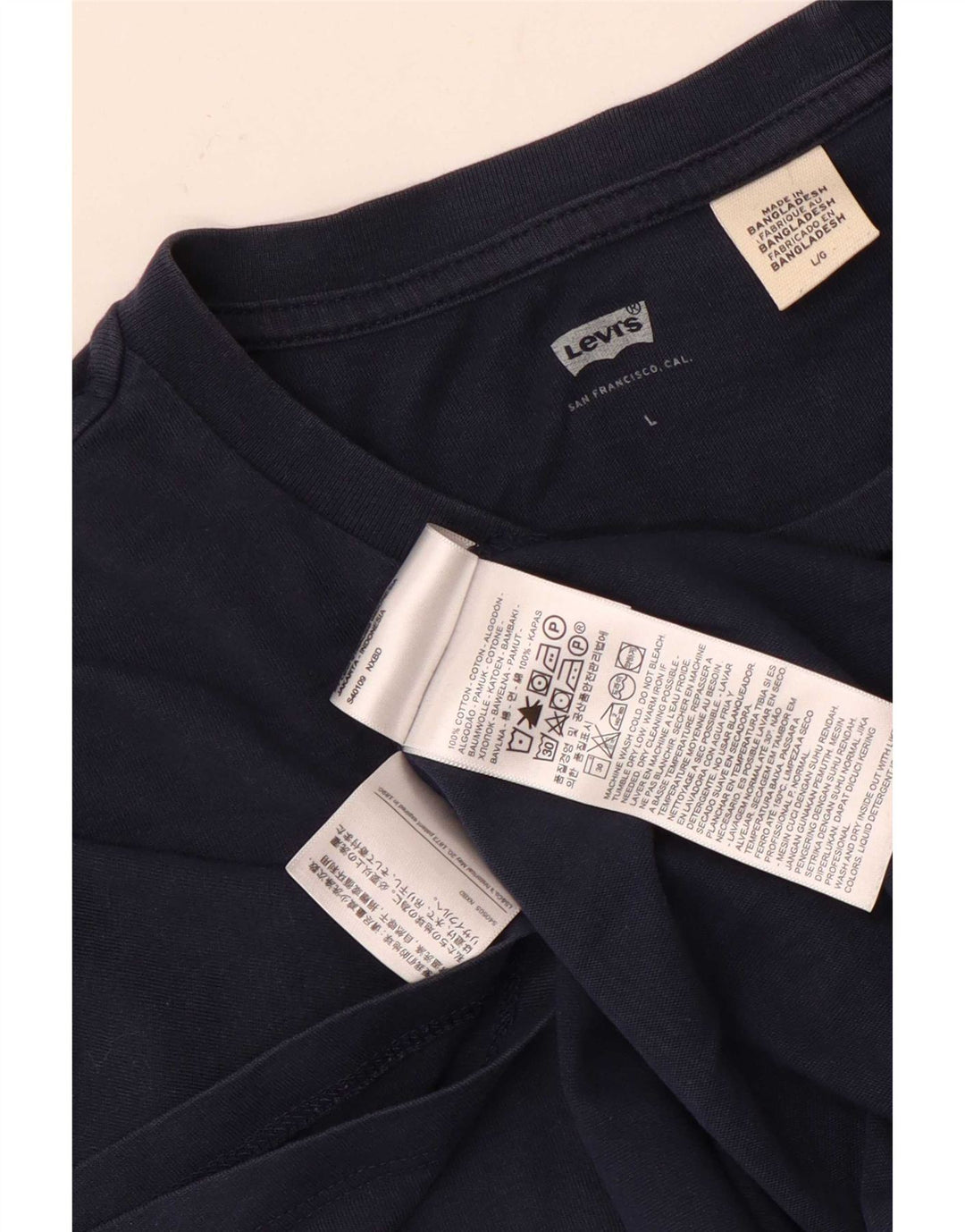 Levi's Mens T-Shirt Top Large Navy Blue Cotton
