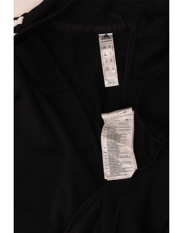 Adidas Mens Tracksuit Top Jacket UK 48/50 XL Black Polyester