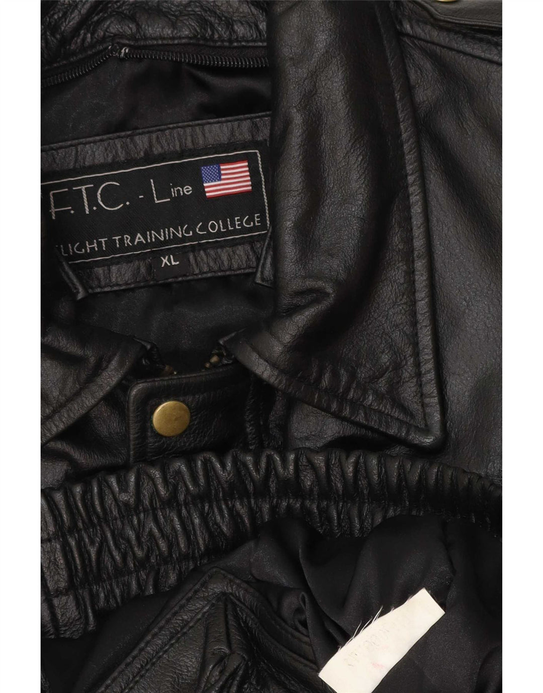 Vintage Mens Military Leather Jacket UK 42 XL Black