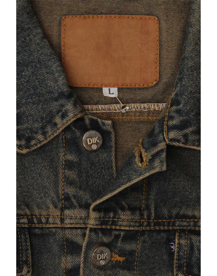 Vintage Womens Denim Jacket UK 16 Large Navy Blue Cotton