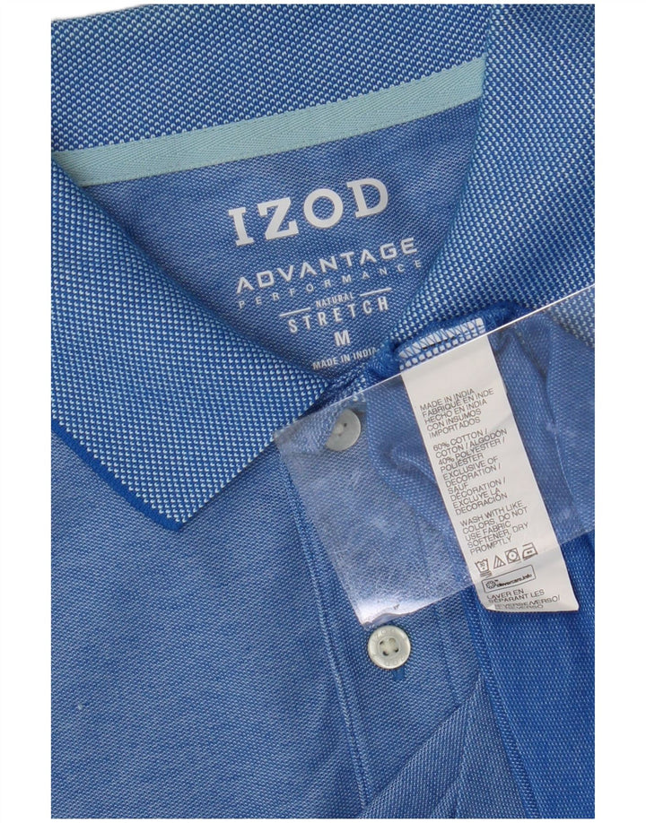 IZOD Mens Polo Shirt Medium Blue Cotton