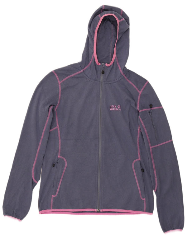 Jack Wolfskin Womens Hooded Tracksuit Top Jacket UK 12/14 Medium Blue