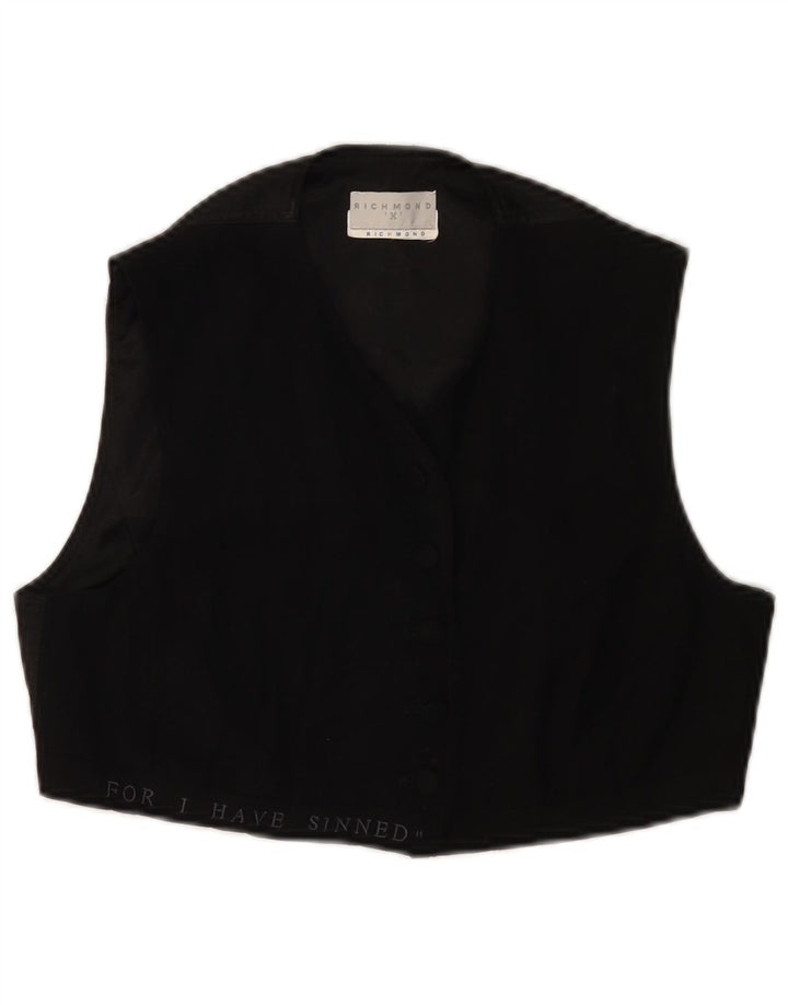 Richmond Womens Crop Waistcoat UK 14 Medium Black