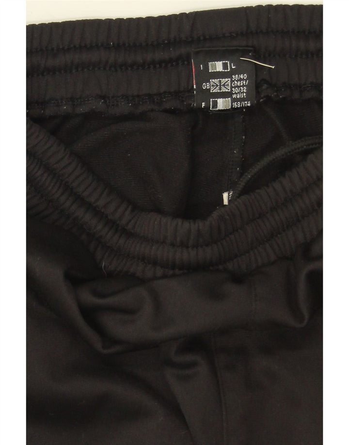UHLSPORT Mens Graphic Tracksuit Trousers UK 38/40 Medium  Black Polyester Vintage Uhlsport and Second-Hand Uhlsport from Messina Hembry 