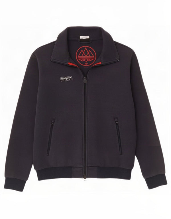 Adidas Mens Tracksuit Top Jacket Medium Navy Blue Colourblock Cotton