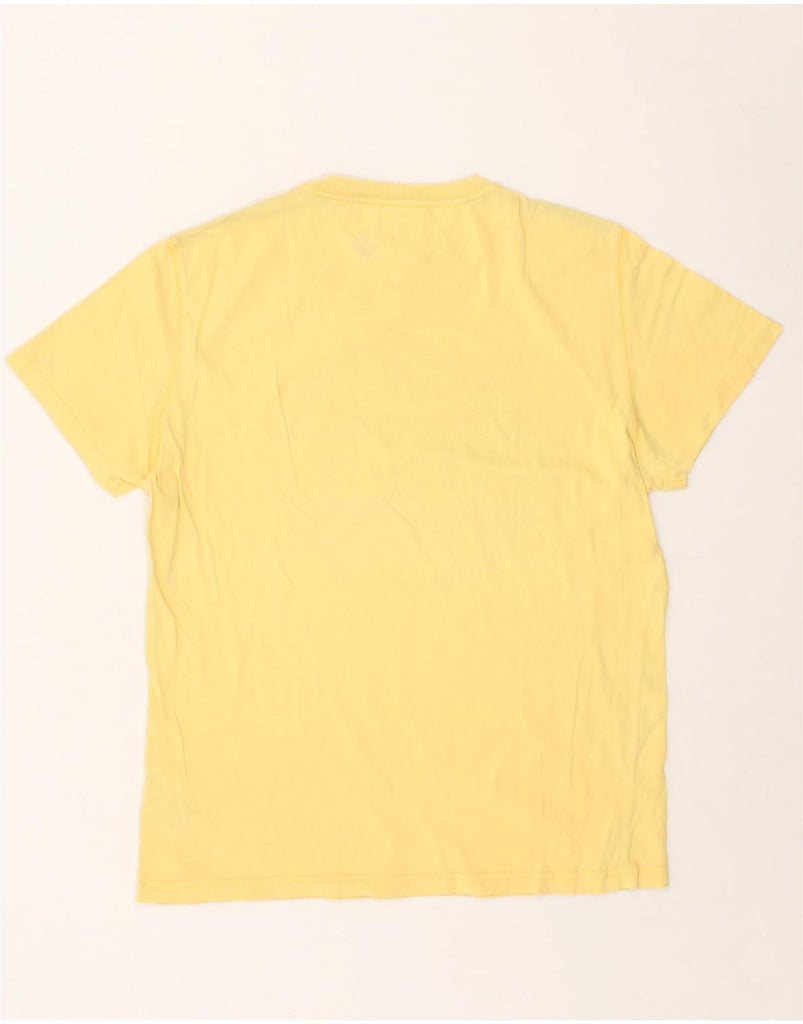 TOMMY HILFIGER Womens Graphic T-Shirt Top UK 14 Medium Yellow Cotton | Vintage Tommy Hilfiger | Thrift | Second-Hand Tommy Hilfiger | Used Clothing | Messina Hembry 