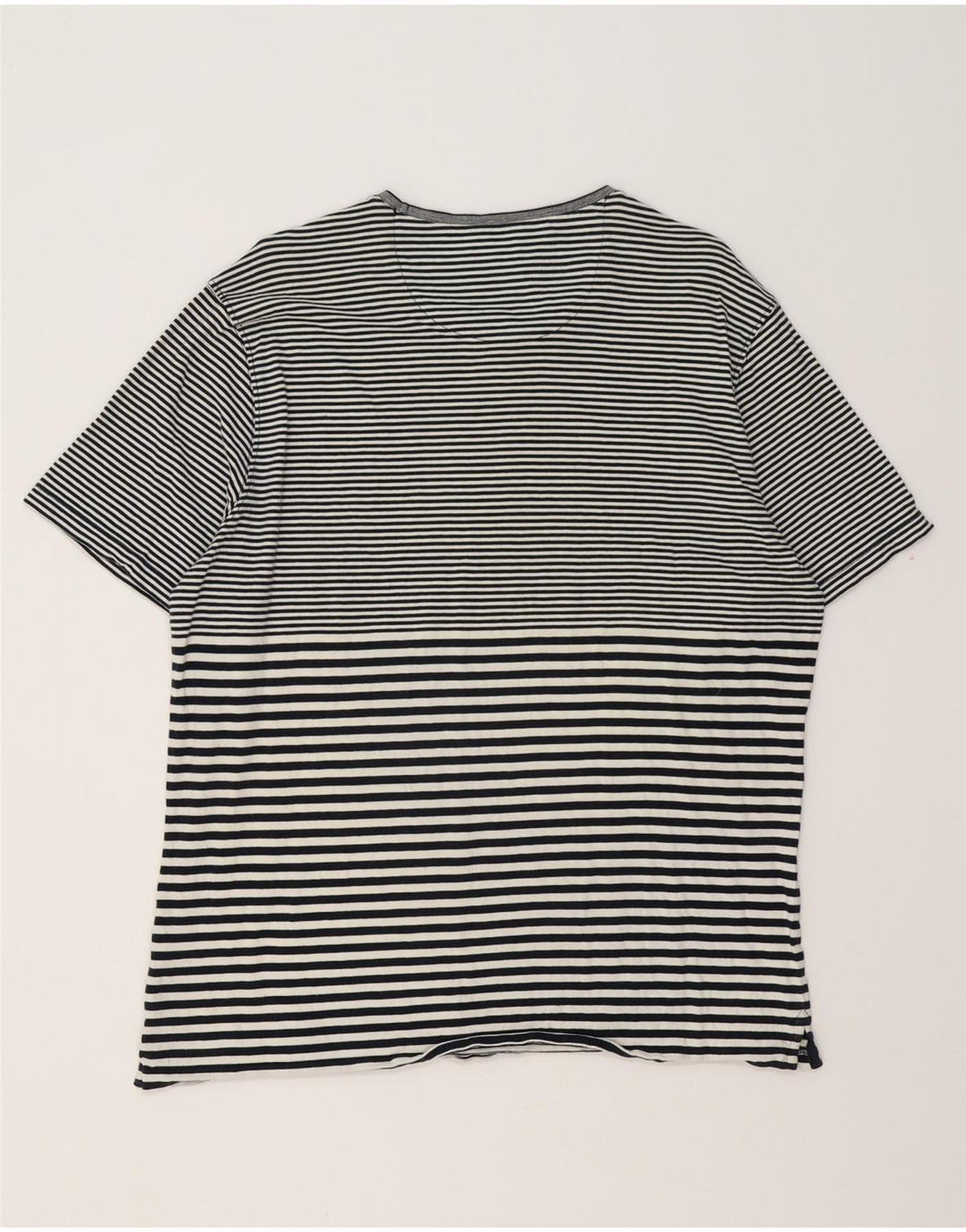 MASSIMO DUTTI Womens Casual Fit T-Shirt Top UK 20 2XL Black Striped Cotton