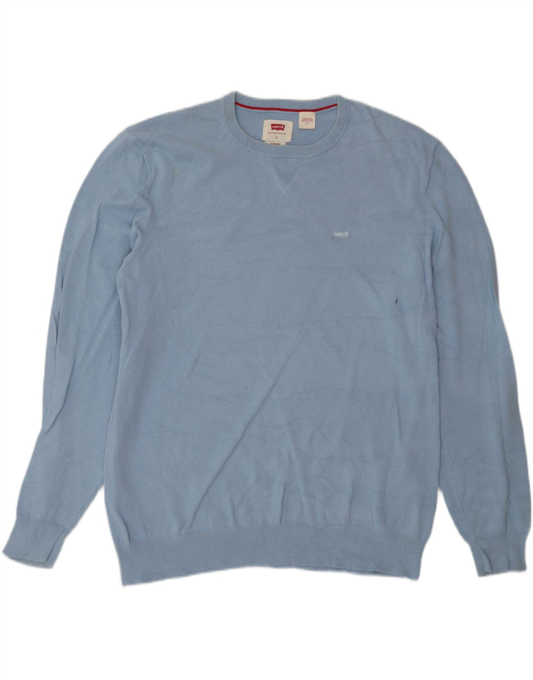 Levi's Mens Crew Neck Jumper Sweater Large Blue Cotton
