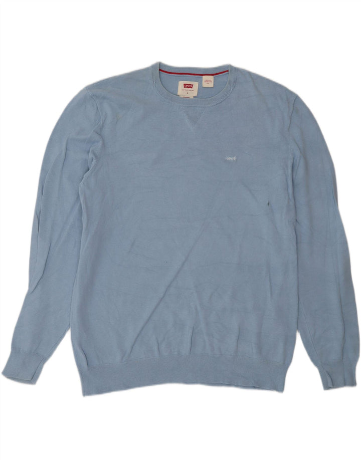 Levi's Mens Crew Neck Jumper Sweater Large Blue Cotton