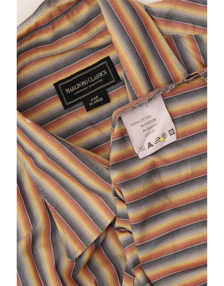 Marlboro Classics Mens Shirt XL Multicoloured Striped Cotton