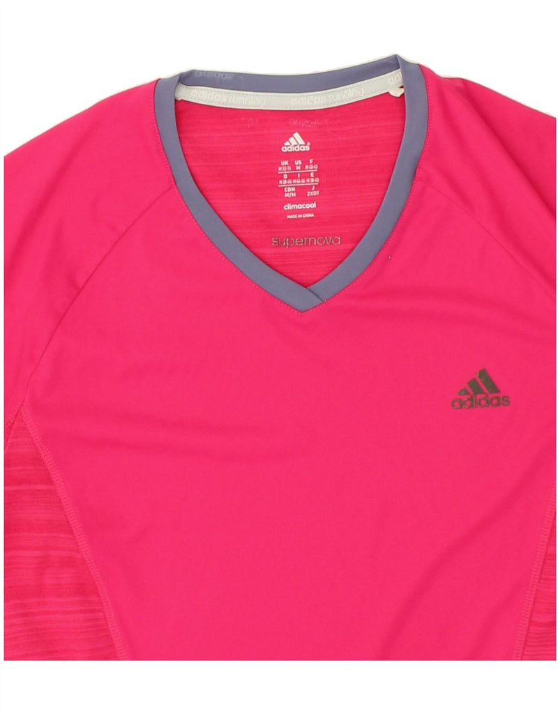 ADIDAS Womens Climacool T-Shirt Top UK 12/14 Medium Pink | Vintage Adidas | Thrift | Second-Hand Adidas | Used Clothing | Messina Hembry 